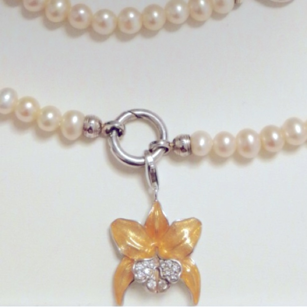 Thomas Sabo Gold and Silver Orchid Pendant
